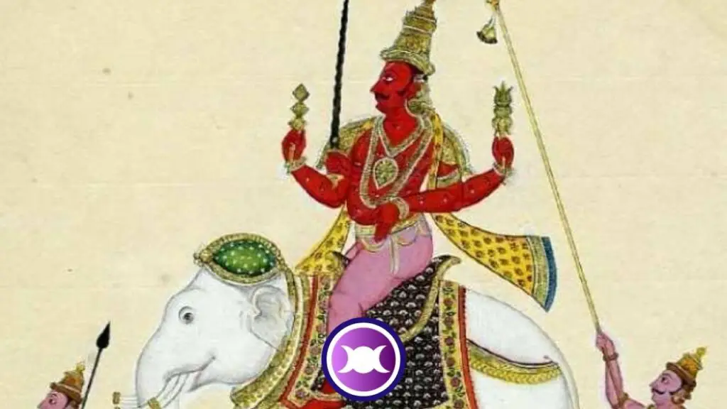Illustration of Indra, the king of the Hindu Gods