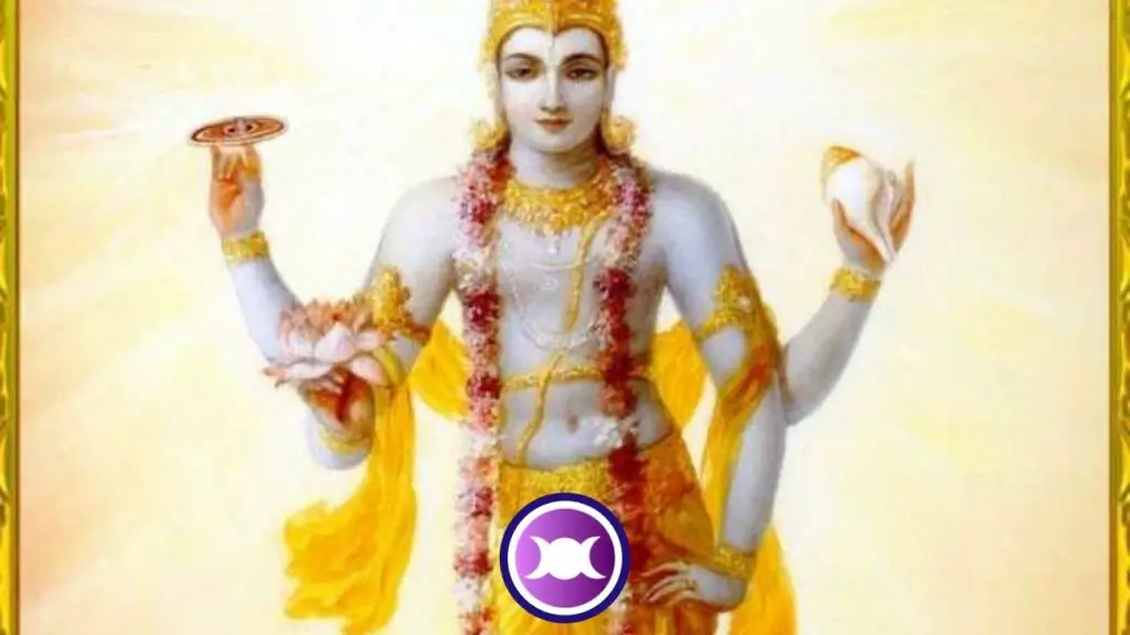 Illustration depicting the Hindu God Vishnu