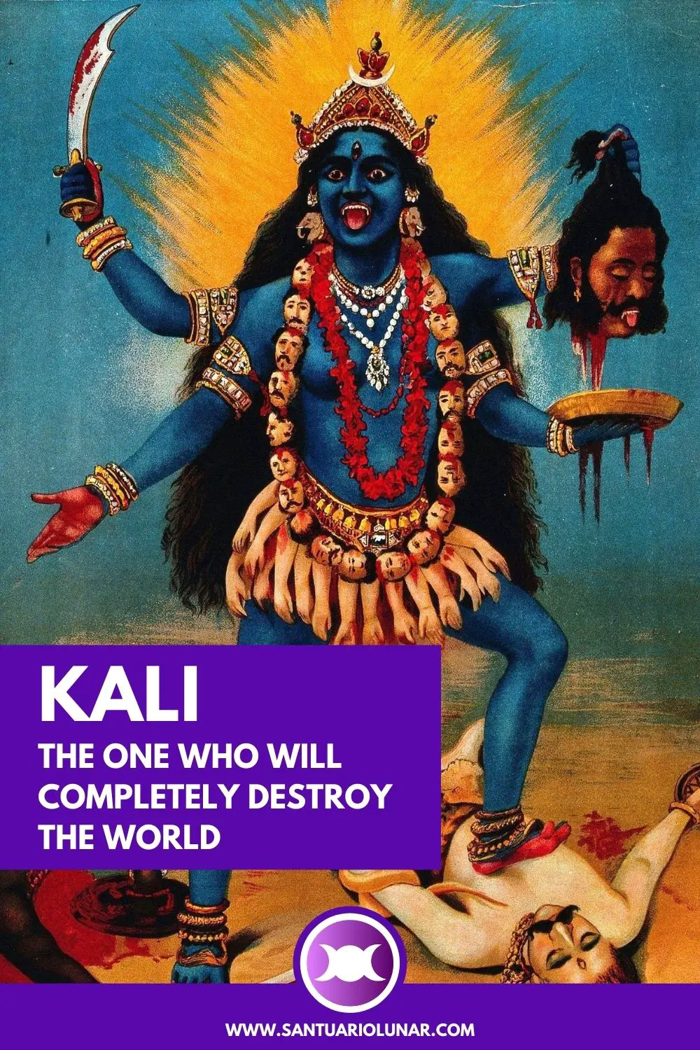 A classic depiction of Goddess Kali (Pinterest)