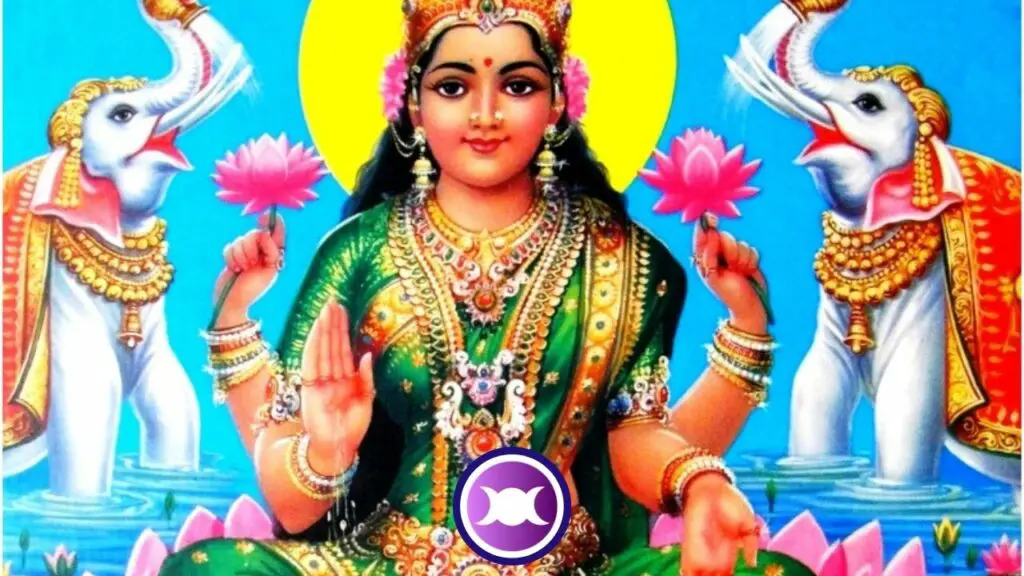 A classic depiction of Goddess Lakshmi