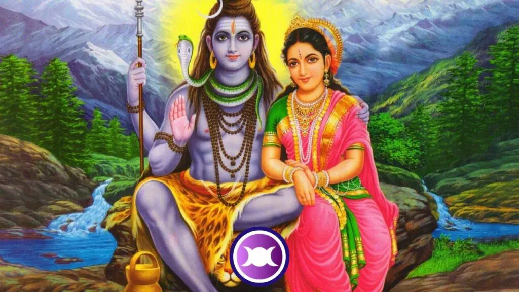 A classic depiction of Parvati and Shiva