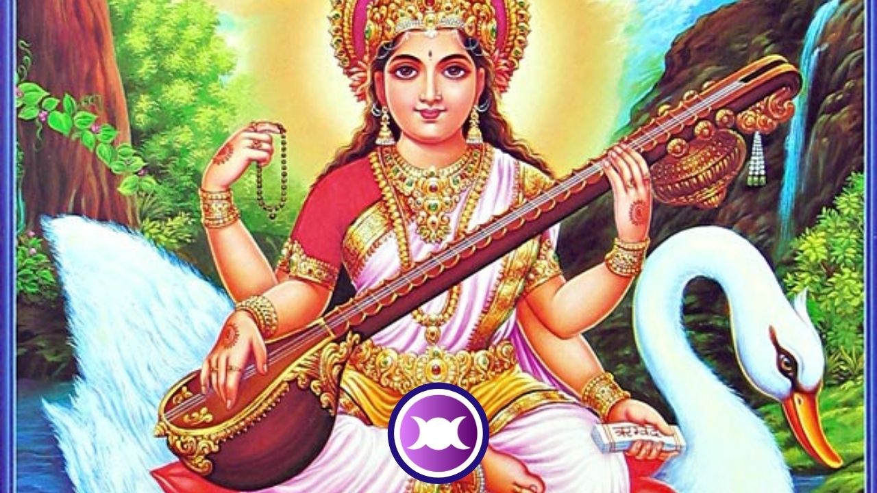 A classic painting of Saraswati Goddess