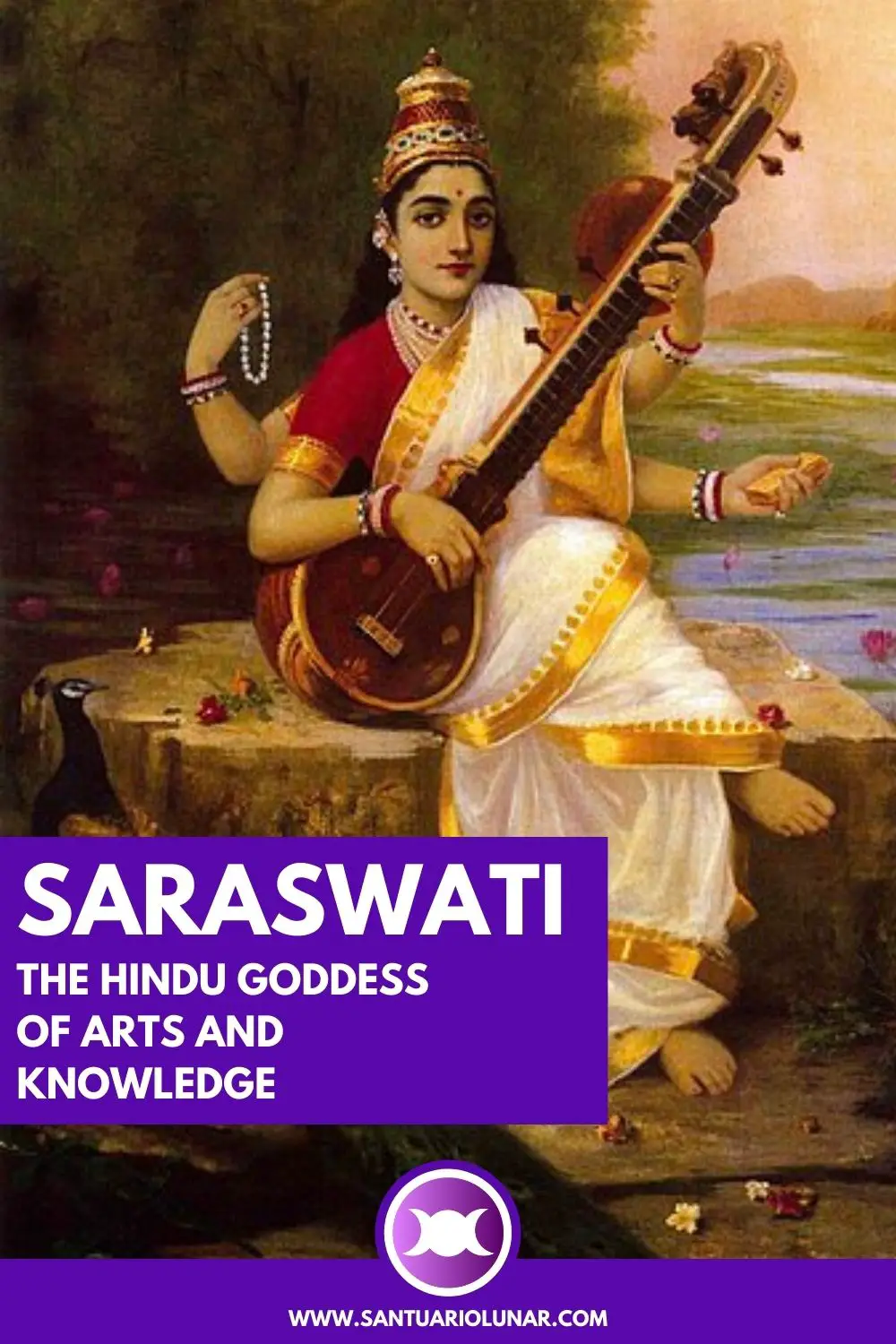 A serious Saraswati painting for Pinterest
