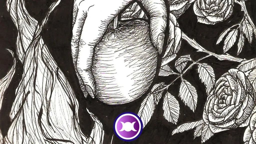 Illustration showing Goddess Eris getting the apple of discord
