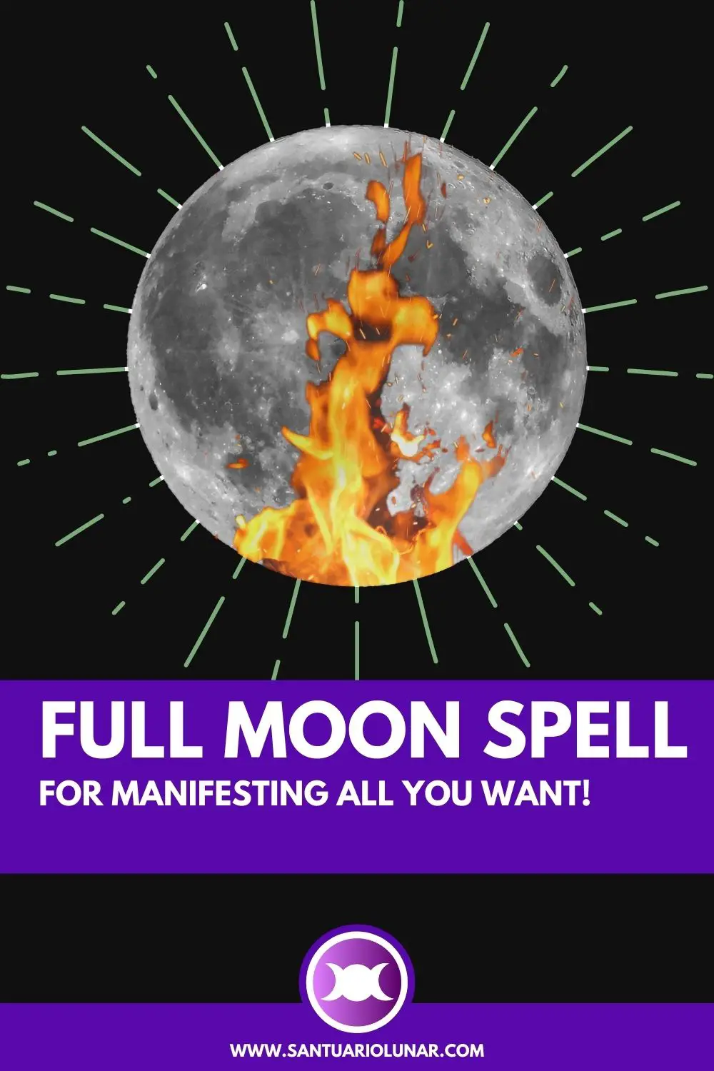 Full Moon Spell for manifesting Pin for Pinterest