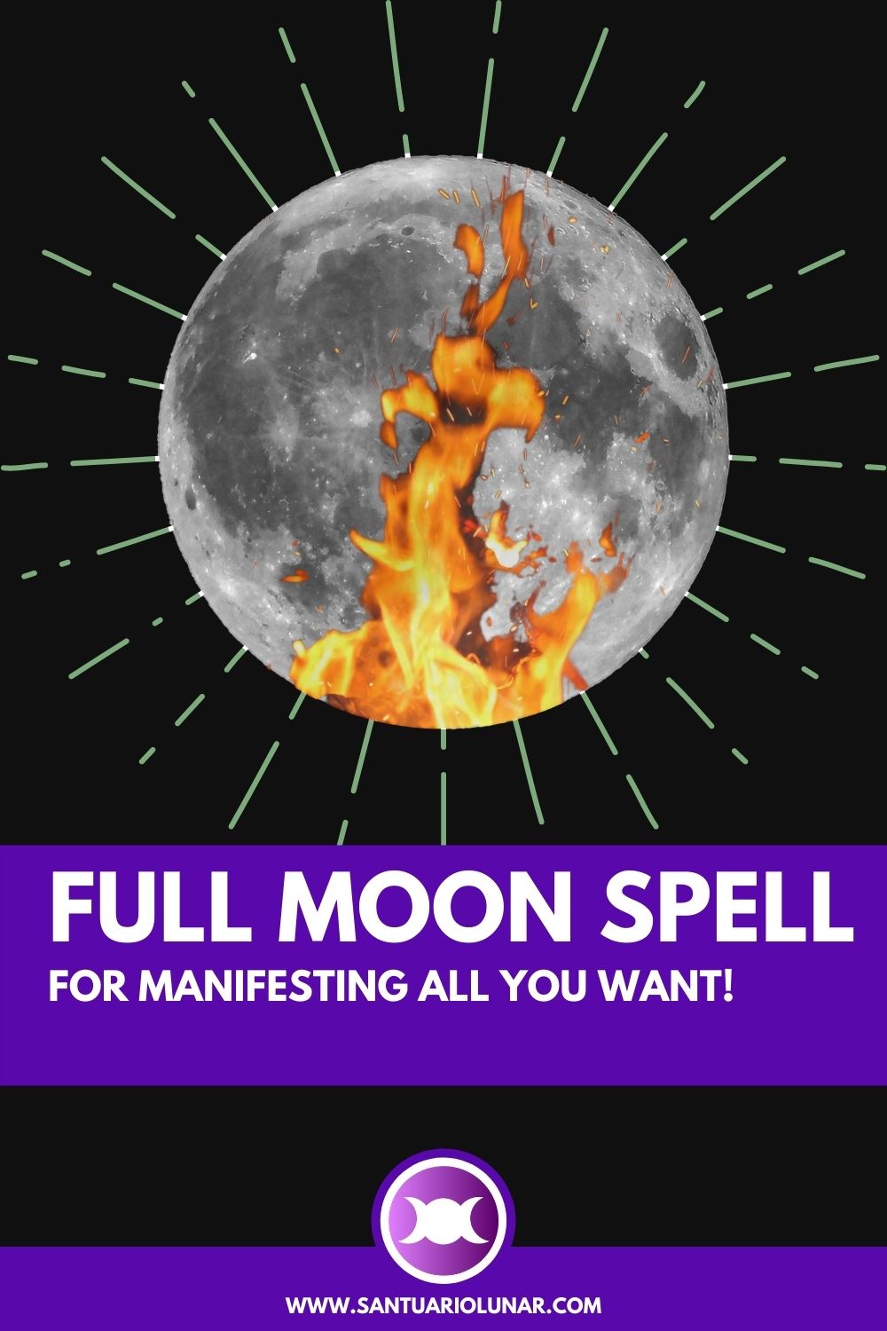 Full Moon Spell for manifesting Pin for Pinterest