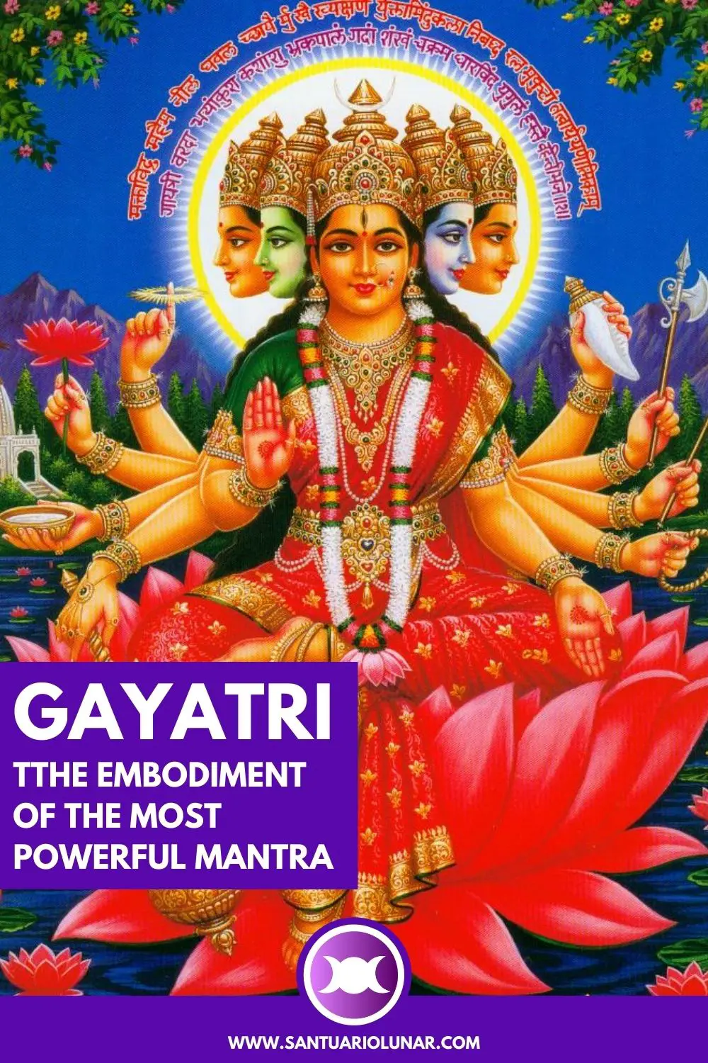 Gayatri 5 headed Goddess for Pinterest