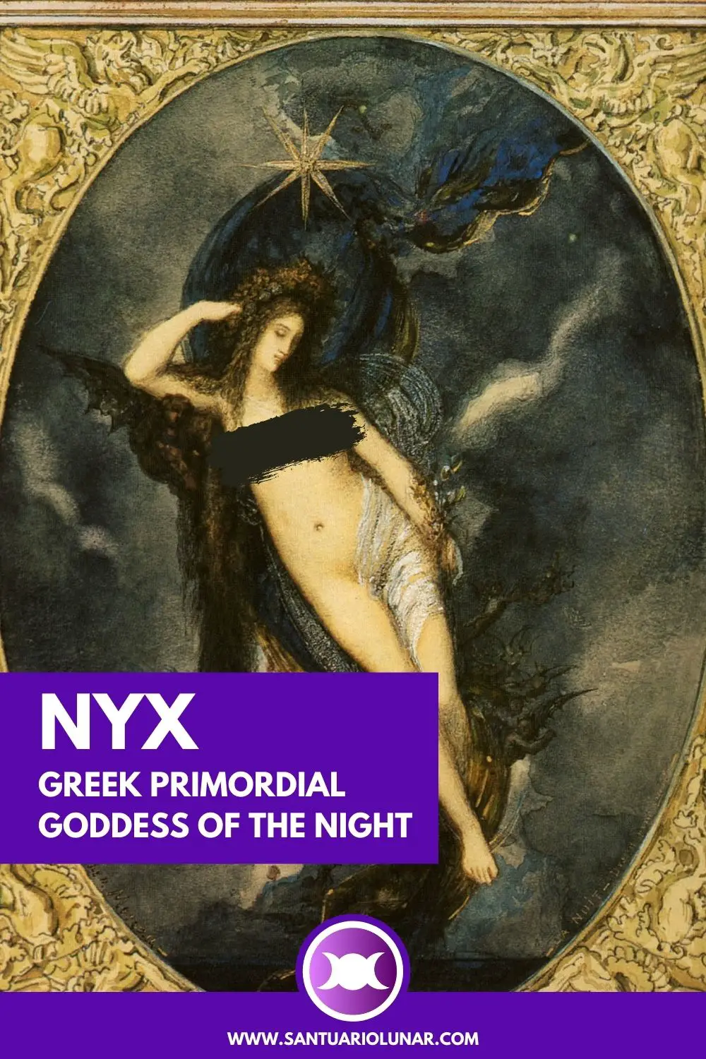 Goddess Nyx by Gustava Moureau for Pinterest