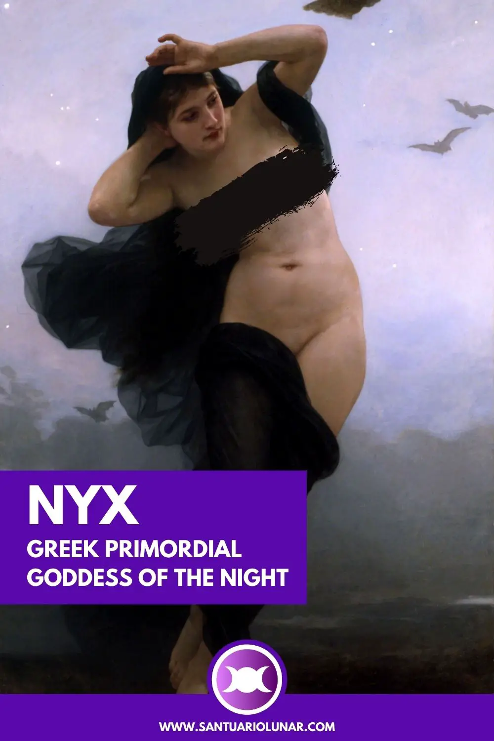 Painting of Goddess Nyx by William Adolphe Bouguereau for (Pinterest)