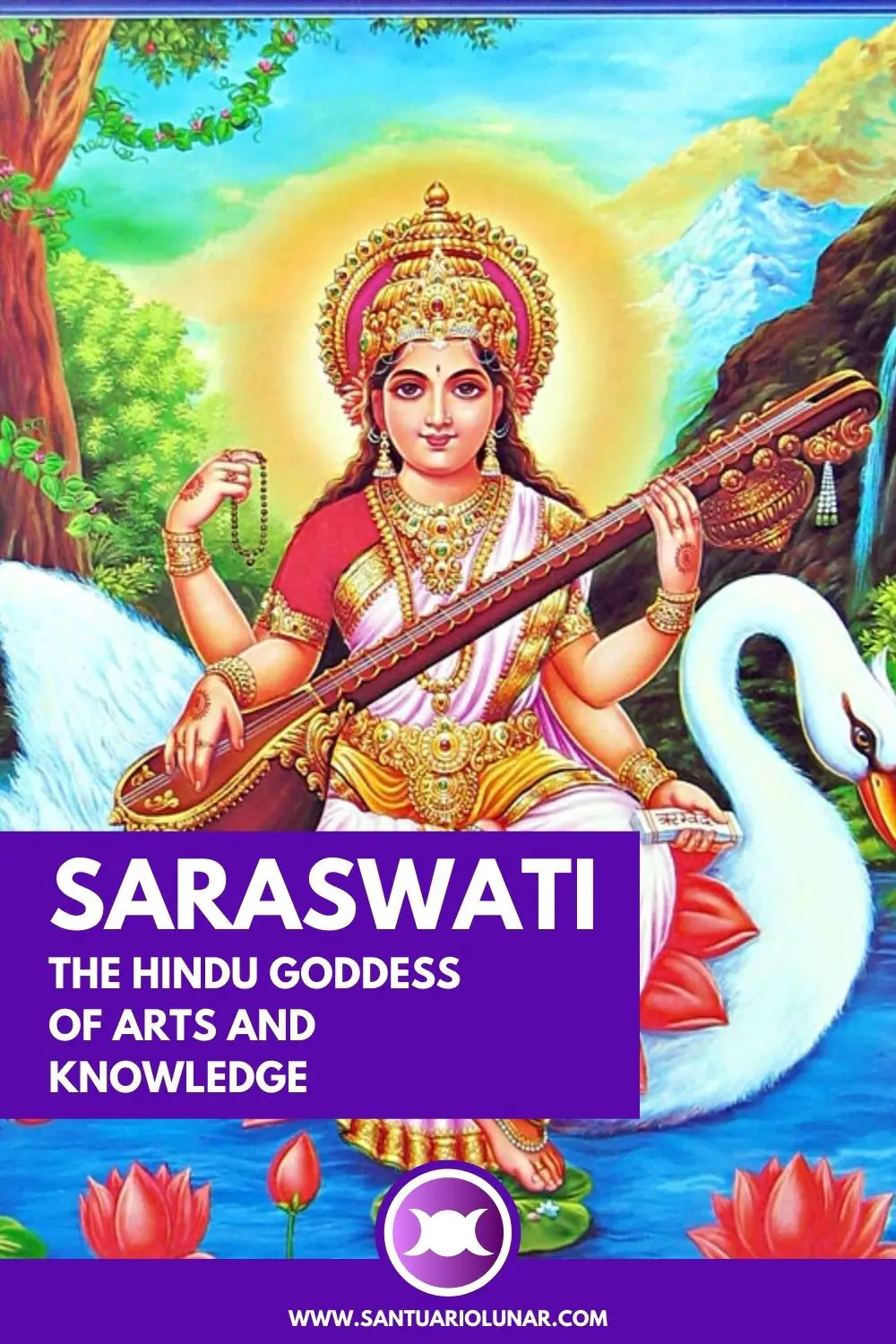Saraswati Painting for Pinterest