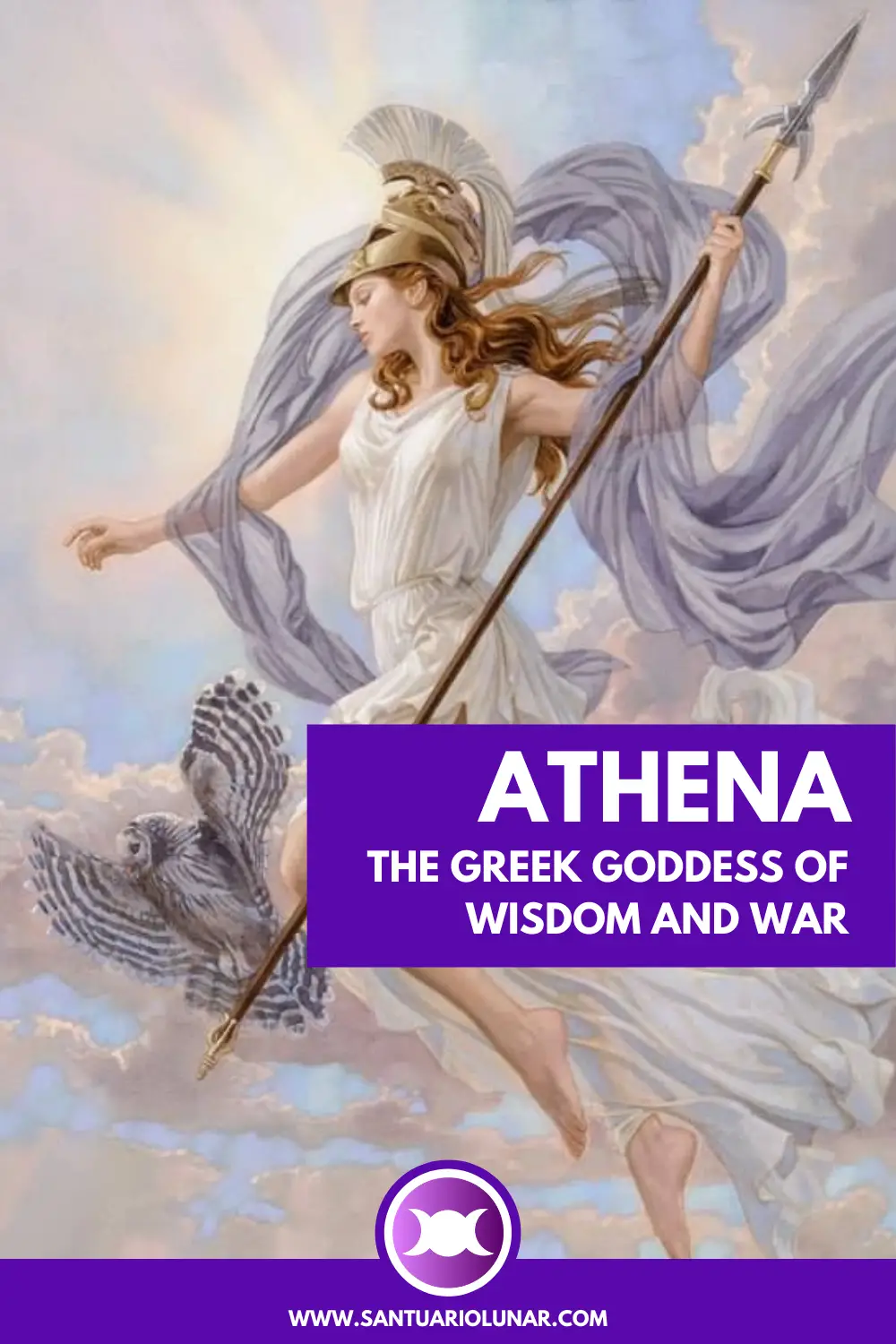 Athena and an owl for Pinterest