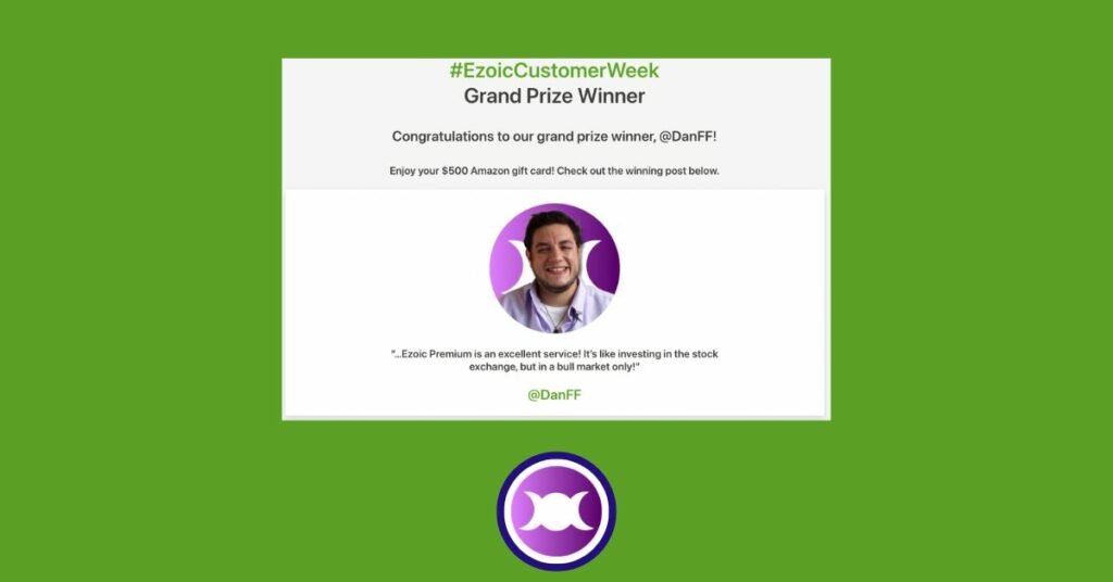 Ezoic Customer week winner
